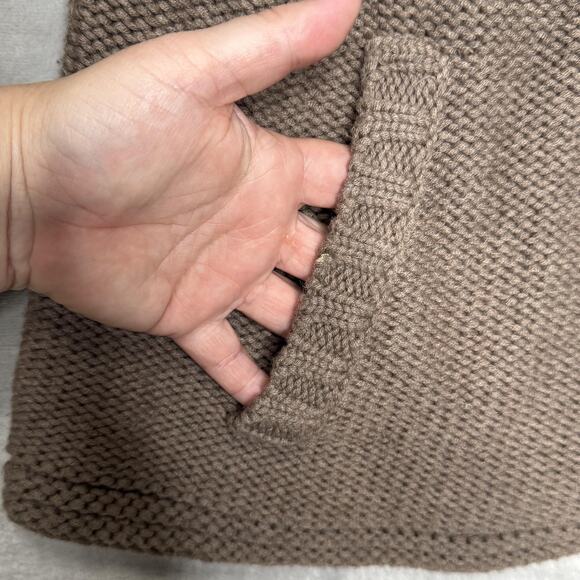 Ulla Johnson Sweater Womens Medium Brown Cable Knit Short Sleeve Shawl Collar - Picture 5 of 13